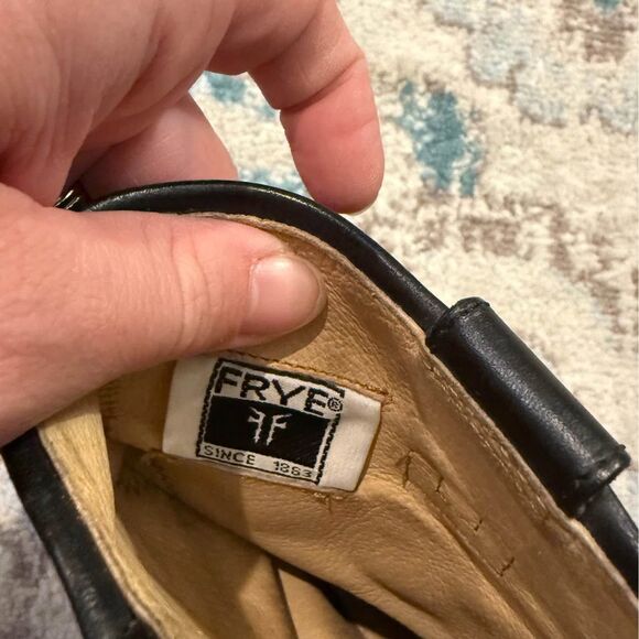 FRYE Paige Short Black Leather Riding Boots Size 7 - Picture 10 of 10